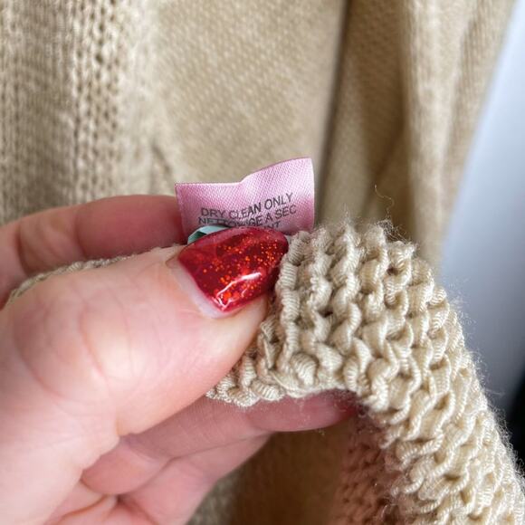 Calypso St. Barth Camel Knit Long Open Waterfall Cardigan Duster Sweater Vest Sm - Picture 13 of 13